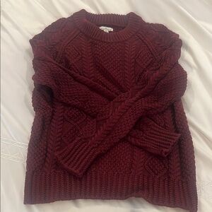 L.L. Bean maroon fisherman sweater. Crewneck. M